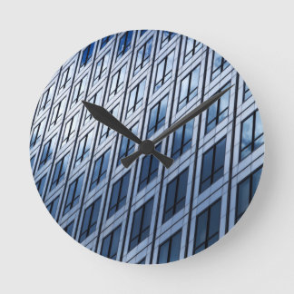 Abstract blauw grijs Windows Ronde Klok