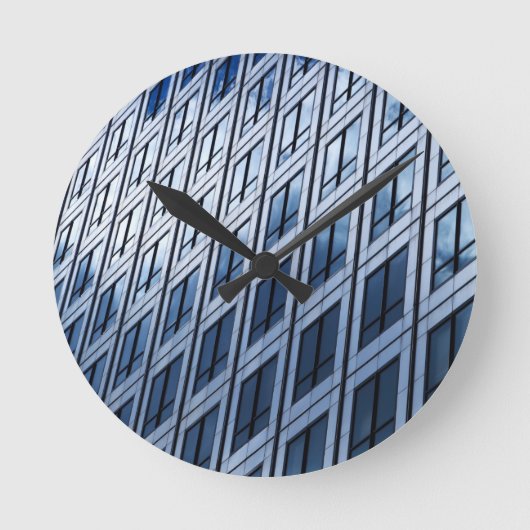 Abstract blauw grijs Windows Ronde Klok (Voorkant)