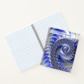 Abstract blauw, grijs, wit, bolvormig fractal met  notitieboek (Binnen)