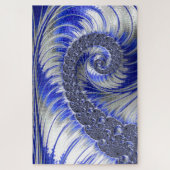Abstract Blauw Grijze Spiral Fractal Legpuzzel (Verticaal)