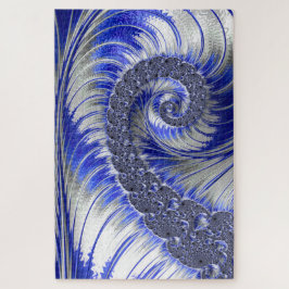 Abstract Blauw Grijze Spiral Fractal Legpuzzel