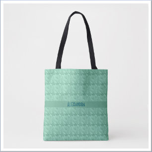 Abstract Blauw Groen Aqua Marine Kristal Tote Bag
