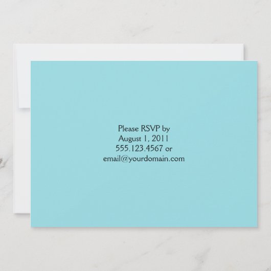 Abstract Blauw Groen Bladeren Post Huwelijksuitnod Kaart (Achterkant)