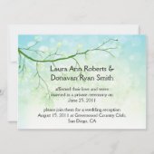 Abstract Blauw Groen Bladeren Post Huwelijksuitnod Kaart (Voorkant)