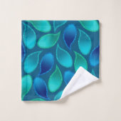 Abstract blauw groen blauwgroen vredesoekregendrup bad handdoek (Wasdoekje)