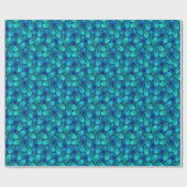 Abstract blauw groen blauwgroen vredesoekregendrup cadeaupapier (Vlak)