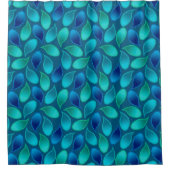 Abstract blauw groen blauwgroen vredesoekregendrup douchegordijn (Voorkant)