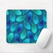 Abstract blauw groen blauwgroen vredesoekregendrup muismat (Met muis)