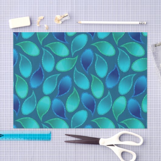 Abstract blauw groen blauwgroen vredesoekregendrup tissuepapier (Craft)