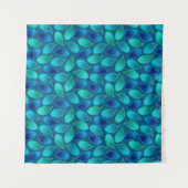 Abstract blauw groen blauwgroen vredesoekregendrup wandkleed (Voorkant (horizontaal))