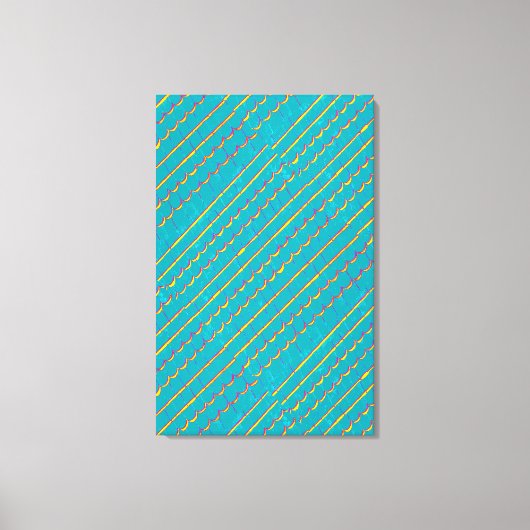 abstract blauw-groen diagonaal canvas afdruk (Voorkant)