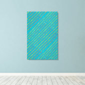 abstract blauw-groen diagonaal canvas afdruk (Insitu (Houten vloer))