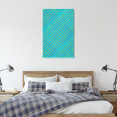 abstract blauw-groen diagonaal canvas afdruk (Insitu (Slaapkamer))