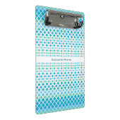 Abstract Blauw Groen Diamantpatroon Mini Klembord (Schuin)