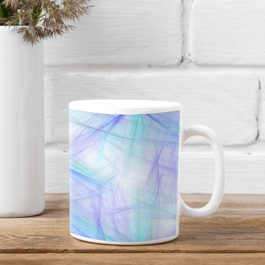 Abstract Blauw Groen Fractal Koffiemok