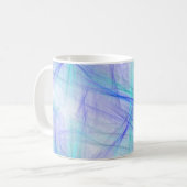 Abstract Blauw Groen Fractal Koffiemok (Voorkant links)