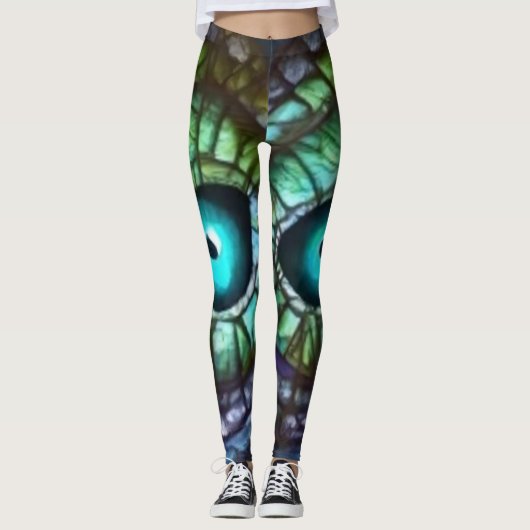 Abstract blauw groen oog leggings (Voorkant)
