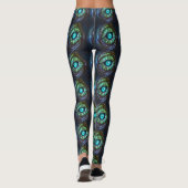 Abstract blauw groen oog leggings (Achterkant)