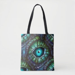 Abstract Blauw Groen Oog Tote Bag