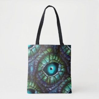 Abstract Blauw Groen Oog Tote Bag