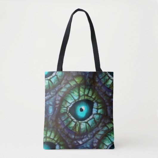 Abstract Blauw Groen Oog Tote Bag (Voorkant)