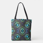 Abstract Blauw Groen Oog Tote Bag (Achterkant)