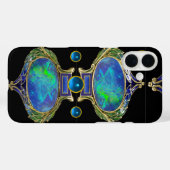 ABSTRACT BLAUW GROEN OPAL EFFECT MET GEMSTONES Case-Mate iPhone CASE (Achterkant (horizontaal))
