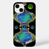 ABSTRACT BLAUW GROEN OPAL EFFECT MET GEMSTONES Case-Mate iPhone CASE (Achterkant)