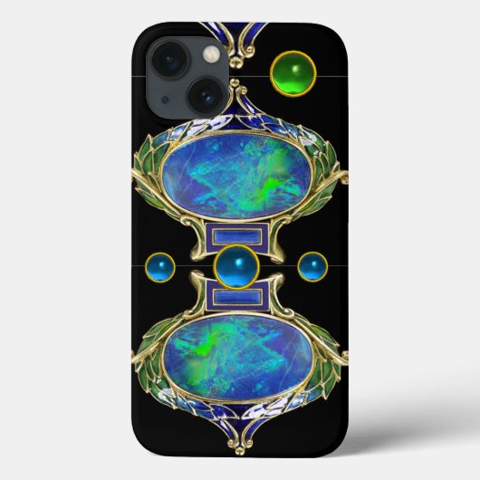 ABSTRACT BLAUW GROEN OPAL EFFECT MET GEMSTONES Case-Mate iPhone CASE (Achterkant)