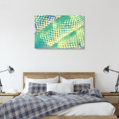 Abstract Blauw Groen Paars Patroon Canvas Prints (Insitu (Slaapkamer))