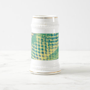 Abstract Blauw Groen Paars Patroon Steins Bierpul