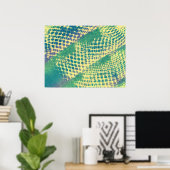 Abstract Blauw Groen Paarse Gele Patroon Posters (Thuiskantoor)