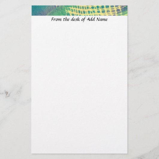 Abstract Blauw Groen Paarse Patroon Stationery Briefpapier (Voorkant)
