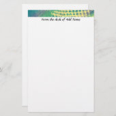 Abstract Blauw Groen Paarse Patroon Stationery Briefpapier (Voorkant / Achterkant)