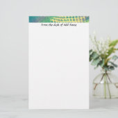 Abstract Blauw Groen Paarse Patroon Stationery Briefpapier (Staand voorkant)