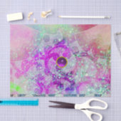 ABSTRACT BLAUW GROEN,ROZE GOLVEN,GLINSTERINGEN,PAA TISSUEPAPIER (Craft)