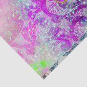 ABSTRACT BLAUW GROEN,ROZE GOLVEN,GLITTER,PAARS EDE TISSUEPAPIER (Detail)