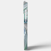 Abstract blauw groen vlinder fractal Art Monogram Case-Mate iPhone Case (Achterkant / Links)