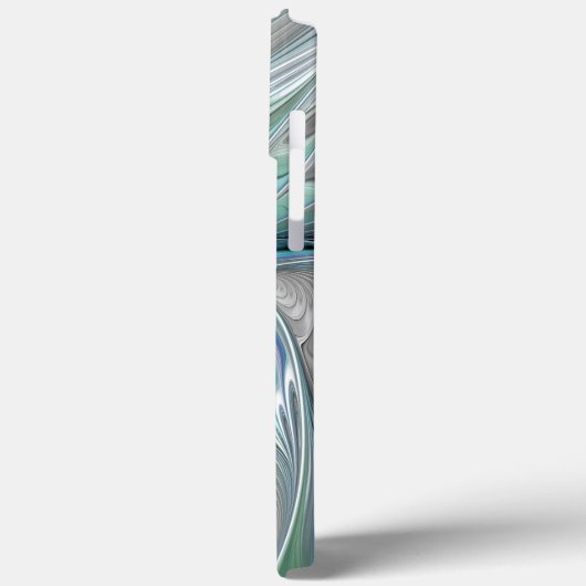 Abstract blauw groen vlinder fractal Art Monogram Case-Mate iPhone Case (Achterkant / Links)