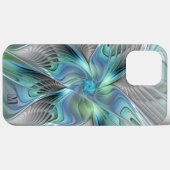 Abstract blauw groen vlinder fractal Art Monogram Case-Mate iPhone Case (Achterkant (horizontaal))