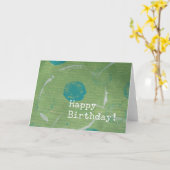 Abstract Blauw Groen Witte Gemengde Media Dag Kaart (Gele Bloem)