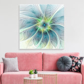Abstract Blauw Groene Kunstvlek Fantasevloeistof Canvas Afdruk (Insitu (Woonkamer))