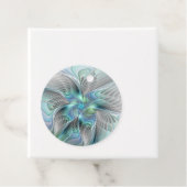 Abstract Blauw Groene Vlinder Fantasy Art Custom Bedankjes Labels (In situ)