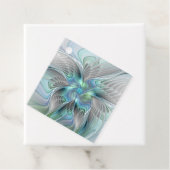 Abstract Blauw Groene Vlinder Fantasy Art Custom Bedankjes Labels (In situ)