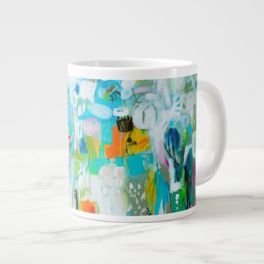 Abstract blauw grote koffiekop (Voorkant rechts)