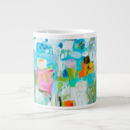 Abstract blauw grote koffiekop (Voorkant)