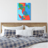 Abstract Blauw Harmonieus Canvasprint Canvas Afdruk (Insitu (Slaapkamer))