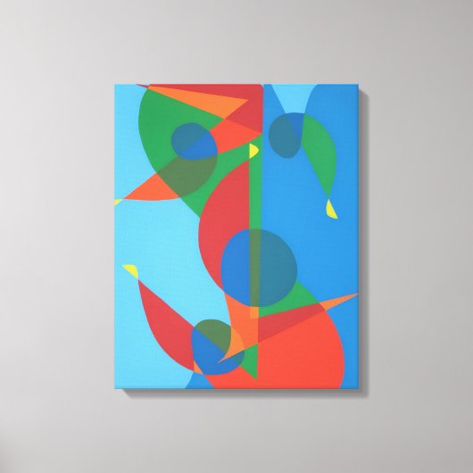 Abstract Blauw Harmonieus Canvasprint Canvas Afdruk (Voorkant)