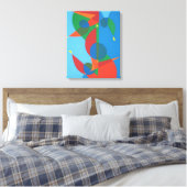 Abstract Blauw Harmonieus Canvasprint Canvas Afdruk (Insitu (Slaapkamer))