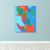 Abstract Blauw Harmonieus Canvasprint Canvas Afdruk (Insitu (Houten vloer))